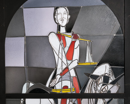 Georg Meistermann, Glasbild "Der Hunger" (Apokalyptischer Reiter), 1954/1990 (c) VG Bild-Kunst, Bonn